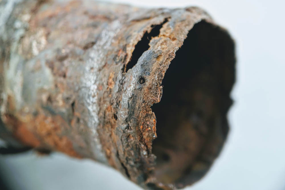 deteriorating cast iron pipes