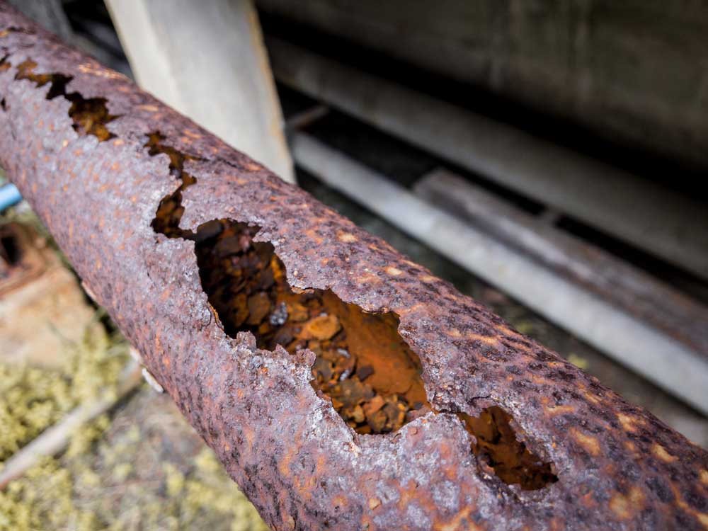 deteriorating cast iron pipes